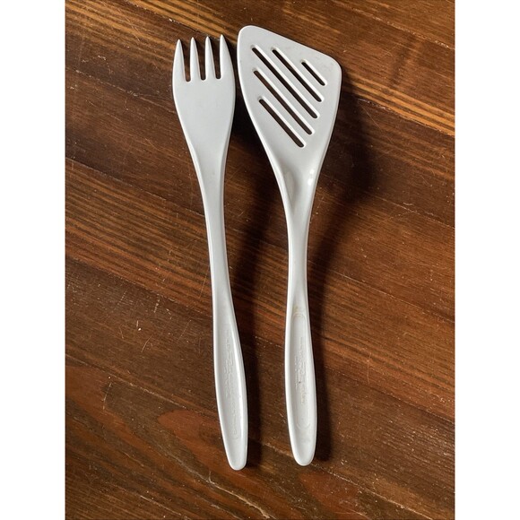 Vintage Melamine HutZler Rosti Design Made Thailand Serving Fork Spatula White - Picture 4 of 7